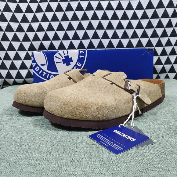 Birkenstock Boston Suede Taupe - Picture 1 of 5
